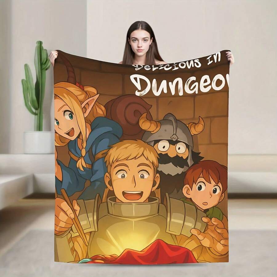 Dungeon Meshi Anime Marcille Laios  Blanket Quality Warm Soft Throw Blanket Autumn Kids Outdoor Funny Bedspread - 款式2 - 查看 1