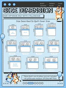 Bluey 2/3件套 Brui 床上用品套装，Brui 床上用品，舒适防起球床上用品套装，亲肤卡通风格被套套装，家纺，被套和枕套，不含被芯，适用于单人床、双人床、大号床、特大号床，四季皆宜，可机洗，秋季装饰，房间装饰，返校季，学习用品，秋季装饰，秋季装饰，房间装饰