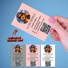 Tarjetas personalizadas, tarjetas de felicitación personalizadas, códigos QR personalizados, tarjetas de visita personalizadas, tarjetas de visita con código QR personalizadas, tarjetas de evento personalizadas, tarjetas de mostrador personalizadas, multifuncionales, decorativas, personalizadas, únicas, productos personalizados, adecuados para empleados, clientes, estudiantes, negocios/trabajo/oficina, suministros de oficina y escolares, decoraciones navideñas, manualidades - Tarjetas de visita personalizadas - Ver 1