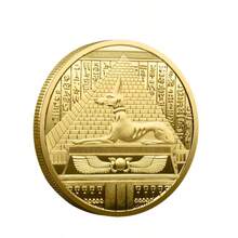 1/3 szt. Psiej Głowy Boga Anubisa, pozłacana moneta pamiątkowa, starożytna egipska moneta kolekcjonerska Strażnika Śmierci - Złoto - Zobacz 8
