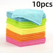 10 Pieces/Pack Microfiber Cleaning Cloths, 30*30cm Random Color Cleaning Cloth, Absorbent Cloth, Kitchen Cloth, Glass Cleaning Cloth Home Cleaning Multi-Color Soft Quick-Drying Absorbent Sponge Set - Kitchen, Bathroom, Home, Home Supply Business Cleaning Supplies Household Items Cocina Kitchen Essentials Kitchen Gadgets Christmas Ready Home Cleaning - 彩色 - 查看 9