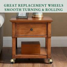 JGJC - Ruedas de laton envejecido de 1.5 pulgadas paquete de 4 unidades placa superior giratoria y ruedas pequeñas de bola clasico para patas de muebles gabinetes otomanas mesa de centro y - Cuarenta y un años - Ver 8