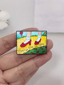 1 pieza Broche de moda de dibujos animados "No hay lugar como el hogar" - Insignia/Alfiler redondo de colores mixtos - Accesorio unisex para el Día de San Valentín, el Día de la Madre, regalos de graduación - Regalo divertido para amigos, familiares, compañeros de clase - XC1381 - Ver 2