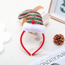 1 件圣诞节节日装饰创意派对红色羽毛精灵尖顶帽子头带 - 彩色 - 查看 15