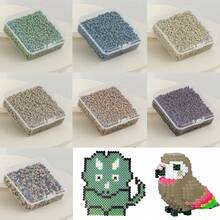 3000 hạt nhựa dẻo mini trong suốt 2.6mm, dạng ghép hình pixel, hạt sắt nung chảy, chất lượng cao, quà tặng thủ công tự làm, hoàn hảo cho Giáng sinh, Halloween và các dịp lễ khác. - Đậu - Xem 3