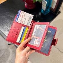 Portafoglio vintage di alta qualità multifunzione, porta carte di credito, custodia per passaporto, organizer da viaggio, copertina per passaporto, porta passaporto, custodia per passaporto da viaggio, leggero, impermeabile, accessori da viaggio, essenziali per crociere, essenziali per le vacanze, adatto per uomo e donna - Multicolore - Visualizzare 6