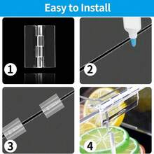 5/10 Piezas de bisagras plegables continuas de acrílico para manualidades, tapa de acuario, gabinete, muebles, soporte de exhibición, caja transparente DIY, etc. - Multicolor - Ver 4