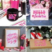 WRAPXPERT Holographic Vinyl Roll Pink, Holographic Permanent Vinyl Glossy Rainbow Craft 12\ X 5ft, Chrome No Bubble Iridescent For DIY Craft Decal, Hot Pink,12inchx5ft,HotPink - 亮粉紅色 - 查看 3
