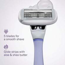 Flamingo Razors Women, 1 Women's Handle (Lilac), 13 Five-Blade Refills, And 1 Shower Holder - 1 - View 3