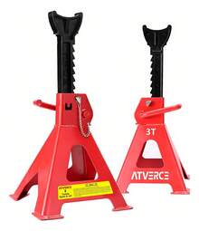 Torre Auto 2 Piezas 3 Toneladas Doble Se guro Altura 29-42 Cm - Rojo - Ver 1