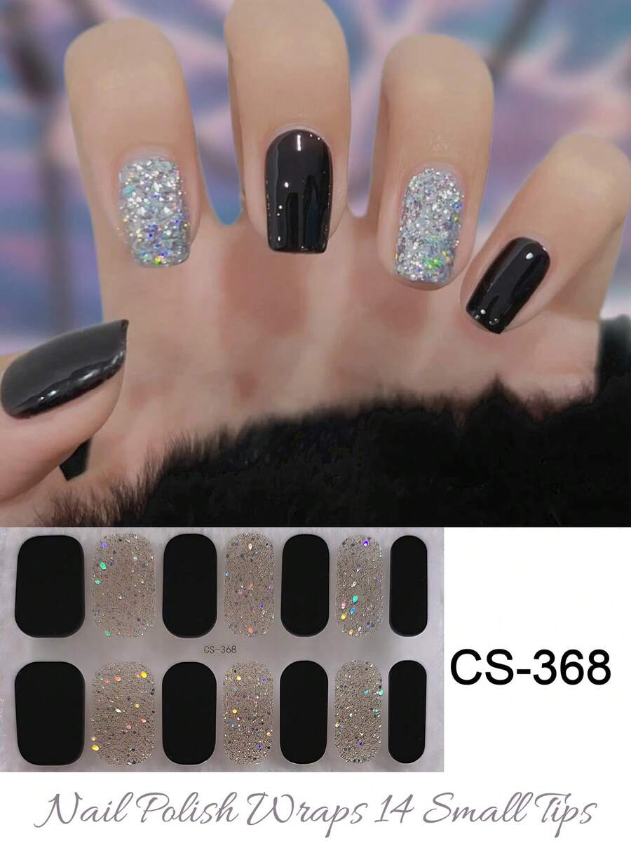 1 Tờ Hình Dán Sơn Móng Tay Tự Dính Lấp Lánh Cổ Điển, Hình Dán Trang Trí Móng Tay Tự Làm, Thích Hợp Cho Trang Trí Móng Tay Ngày Lễ