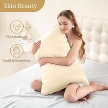 INFIIXSO Mulberry Silk Pillow Case FKing Size, Silk Pillowcase With Hidden Zipper 20\X36\, Extraordinary Smooth And Soft Pillow Cases For Hair And Skin(Ivory, 1 Pack),FKing(20inchX36inch),Ivory - 象牙 - 查看 4