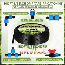 AWYYTondiamo 500 Ft 5/8 Inch Drip Tape Irrigation Tubing Kit 16 Mil 6" Spacing Hose Garden Landscape Irrigation System Automatic Equipment For Farms - 500ft16mil - Xem 2
