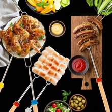 5 Pack Marshmallow Roasting Sticks Smores Sticks, Telescoping 32 Inch Long, For Open Fire Pit Campfire Camping Hotdog Bonfire Grill - Silver - View 7