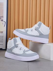 O pereche de pantofi sport casual pentru exterior, pantofi sport cu talpă groasă, pantofi tineri și la modă, pantofi de plajă înalți și pantofi albi - Argint - Vizualizare 2