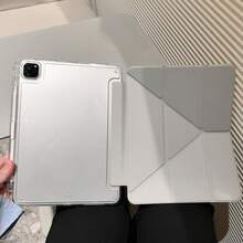 适用于 iPad 10 代的保护壳，3+Y 折叠，多角度支撑平板电脑，磁吸屏幕盖，透明亚克力底壳，简约大气时尚，可自由 DIY，适用于 iPad A16，也兼容 iPad 9 代 10.2 英寸、iPad Air 11 (M3)、iPad Air 11 (M2) 的保护壳。