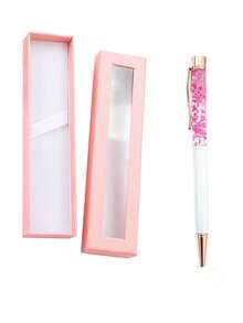 Customized Text Logo Dried Flower Pen Set, With Elegant Pink Gift Box, Creative DIY Floral Pen, Metal Gift Pen, Bridesmaid Gift, Can Engrave Your Favorite Text, Suitable For Engagement, Wedding, Bridal Shower, Halloween, Christmas, Valentine's Day, Women's Gift, Office Gift, Corporate Customization, Perfect Gift For Family, Friends, Teachers, Students, Colleagues - Nhiều màu - Xem 17