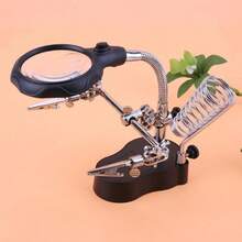 Desktop Magnifier Welding Magnifying Glass LED Holder Soldering Repair Tool Loupe Third Hand For Soldering Inspection Mirror LS - Default - View 2