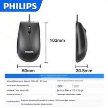 Philips SPK7217,Wired Mouse,Usb,Business,Office,Home,Compatible With Desktop,Laptop - Black - View 3