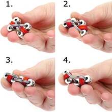 7pcs Bicycle Iron Chain Fidget Toys Keychain, Fidget Flippy Chains - Multicolor - View 7