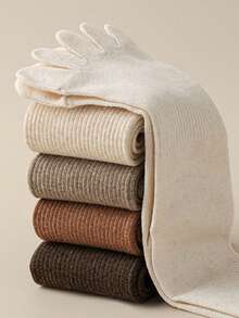 4 pares de calcetines de dedo para mujer de unicolor, antibacterianos, antideslizantes, transpirables y cómodos, versátiles para uso diario - Multicolor - Ver 2