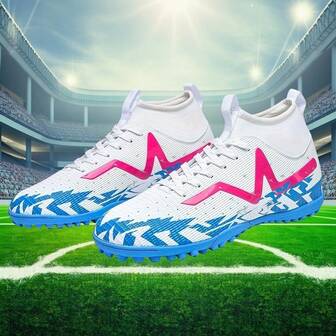 1 Pair New Soccer Shoes, Recommended For Teenagers, Students, Matches And Training, High-Top Short Spikes, Non-Slip, Suitable For Artificial Turf, Lace-Up, Adult Unisex Soccer Cleats, Factory Direct