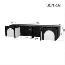 TV-Schrank Mit Zwei Schubladen Und Zwei Türen, TV-Möbel, TV-Paneel, Niedriger TV-Schrank. Classy Schwarz-Weiß-Design. 180 X 38 X 45 Cm (L X B X H) - Multicolor - View 2