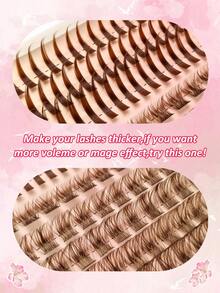 Rikuaild 8 Rows 120pcs Brown Lash Clusters With Spikes, Thick Single Brown Lash Clusters With Spikes, Natural Look Lash Clusters - D - View 5