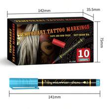 yikexuanli Temporary Tattoo Pen Set, Hand Tattoo Stencils, Removable Tattoo Body Art Pens, Skin Temporary Tattoo Drawing Pens, Beginner Skin Painting, Body Graffiti, Washable Drawing Pens, Body Painting Pen Set - Multicolor - View 12