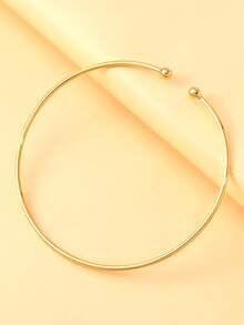 1件极简主义钛钢手镯，轻盈奢华设计，百搭时尚 - 金色 - 查看 2