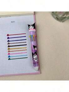 12pcs/Set Sanrio Series Acrylic Gel Pens - Yuguigou, Kulomi, Mileti, Hapag, Hello Kitty - Cute Cartoon Character Retractable Medium Point Pens, Suitable For Office & School Supplies