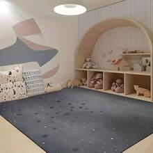 1Pc Large Fashionable Leopard Print Pattern Area Rugs, Black And Gray Color Scheme, Non-Slip Backing, Lightweight, Durable Polyester, Machine Washable, Easy To Clean, Soft Felt Back, Suitable For Living Room, Bedroom Or Office, Sofa, Coffee Table, Kitchen, Bathroom, Balcony, Entrance Carpet, Apartment, Dormitory, Porch, Patio, Farmhouse Decor, Low Pile Carpet, Low Pile Carpet - Phong cách 6 - Xem 3