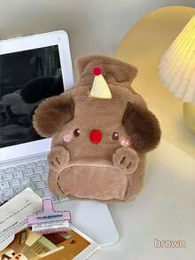 加厚暖水袋，防爆设计，卡通造型，可暖手、暖肚子，适合学生使用，毛绒可爱 - 彩色 - 查看 2