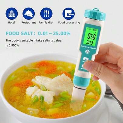 Digital Chlorine Meter PH Tester 7 In 1 Salt/ORP/TDS/EC/Temp Tester CL Water Quality Analyzer For Swimming Pool Hot Spring