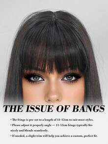 Elegant-30 Inch Black Wigs For Women, Long Straight Wigs With Bangs, High Quality Soft Synthetic Fiber Wigs For Women Daily Wear, Festival Ready Party Use, Perfect Gift - Beginners Glueless Wig Accessories - 黑色 - 查看 8