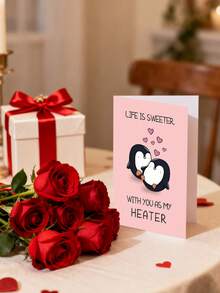 Funny Valentine's Day & Anniversary Card - Perfect For Boyfriend/Girlfriend/Wife/Husband | Friendship Thank You & Birthday Card - Cute Greeting Card: "Life Is Sweeter With You"-1PC - Multicolor - View 8