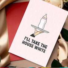 1pc Humorous Wine Greeting Card With Envelope - "I'll Take The House White" Design, Bottle-On-Tray Art, Perfect For Wine Lovers & Friends, Ideal For Dinner Parties & Celebrations, Alcohol Themed Card|Funny Greeting Card|Paper Greeting Card, Wine Gift Accessories - Multicolor - View 8