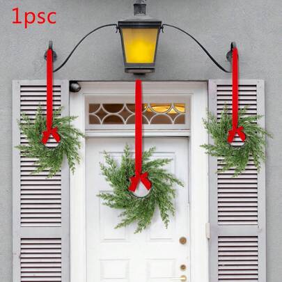 Corona navideña de bayas rojas y pino de Norfolk, decoración colgante para puerta de entrada, ventana, pared, hogar, fiesta navideña