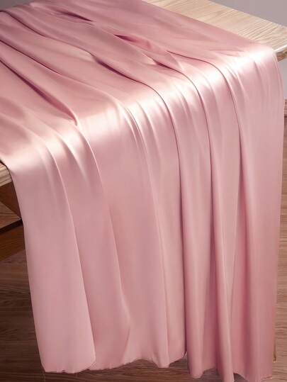 1pc Pink Satin Fabric, DIY Solid Color Cloth For Gift Wrapping, Dress, Shirt, Hanfu, Cheongsam, Wedding Gown Fabric, Suitable For Wedding, Party, Room Decor