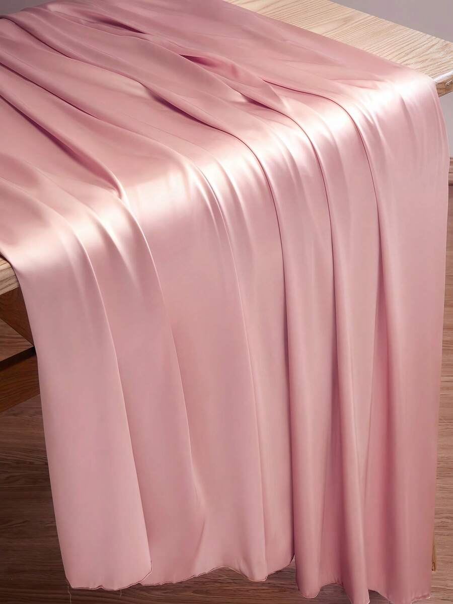 1pc Pink Satin Fabric, DIY Solid Color Cloth For Gift Wrapping, Dress, Shirt, Hanfu, Cheongsam, Wedding Gown Fabric, Suitable For Wedding, Party, Room Decor