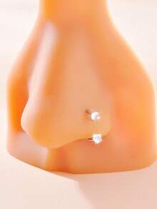 1pc Fashionable Minimalist Shiny Hypoallergenic Stainless Steel Zirconia Detachable Exaggerated Luxurious Elegant Multi-Color Body Piercing Nose Stud/Hoop For Men & Women, 1.0mm, Suitable For Holidays, Birthdays, Parties, Vacations And Daily Wear