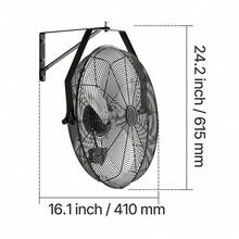 Ventilador industrial de pared de 20 pulgadas, 3 velocidades, 4650 CFM, para taller y garaje - 20 pulgadas, 3 velocidades - Ver 10