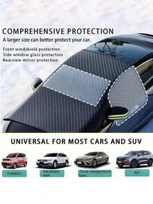 Car Sunshade And Snow Cover, Magnetic Windshield Sunshade, Thickened Oxford Cloth, Multi-Functional Car Accessory For Summer And Winter, Suitable For All Car Models - Durable Oxford Cloth Windshield Cover With UV Protection And Snow Protection, Easy To Install And Durable, Suitable For Winter Driving