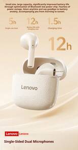 Lenovo 联想EA166蓝牙5.4耳机：高品质音效，智能降噪通话清晰，IPX5级防水防汗，超低延迟 - 月岩白 - 查看 6