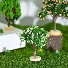 1pc Mini Realistic Tree Model, Cute Miniature Decor, Fairy Garden Ornament Resin Craft, Home Desktop Garden Accessory, Artificial Plant - Multicolor - View 11