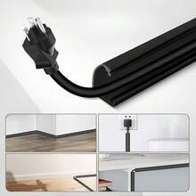 1PC 2m/78.74inch Self-Adhesive Cable Trunking, Suitable For Desktop, Wall And Floor Installation, Prevents Tripping Over Bare Wires, Concealed Soft Cable Channel, Decorative Cable Protector For Home And Office Use - Multicolor - View 10