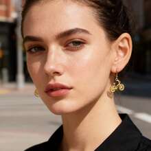 CLAU CRIS  Clau Cris Gold-Plated Bicycle Earrings ER1135 - Gold - View 1