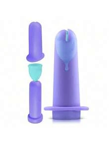 1pc Reusable Menstrual Cup Insertion Tool, Convenient For Inserting Compatible With Most Menstrual Cups - Multicolor - View 5