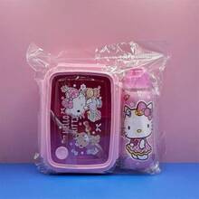(Authorized) Sanrio 1/Set Coolomi And Melody Lunch Box Set, Katy Cat Cinnamon Roll With Straw Cup And Cute Character Storage Box -3-Box Bento Box, PP Material Cup, Suitable For Collecting Gifts At Parties (Pink, Blue, Purple), Suitable For Travel Accessories, Birthdays, Valentine's Day, Weddings, New Year Gifts - Multicolor - View 13
