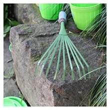 Garden Rake 2021 New Homes Garden - Rastrillo de mano de agarre pequeño para abanico de jardín 9 dientes escoba de hoja pequeña agarre ergonómico ligero rastrillos de mango antideslizante para céspedGarden Rakes - como en la foto - Ver 5